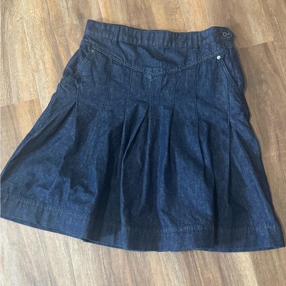 Free People Denim Pleated Scout Skirt - Picture 2 of 3